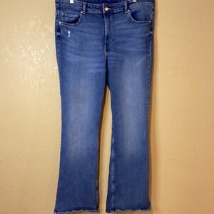& Denim Brand Bootcut, High Waist Medium Wash Jeans, Size 16, cotton/spandex‎